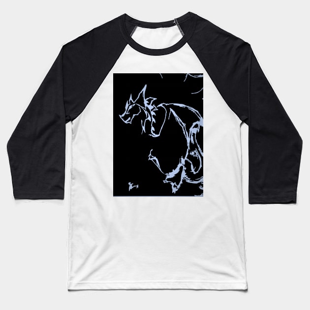 White Dragon Stream Baseball T-Shirt by TriForceDesign